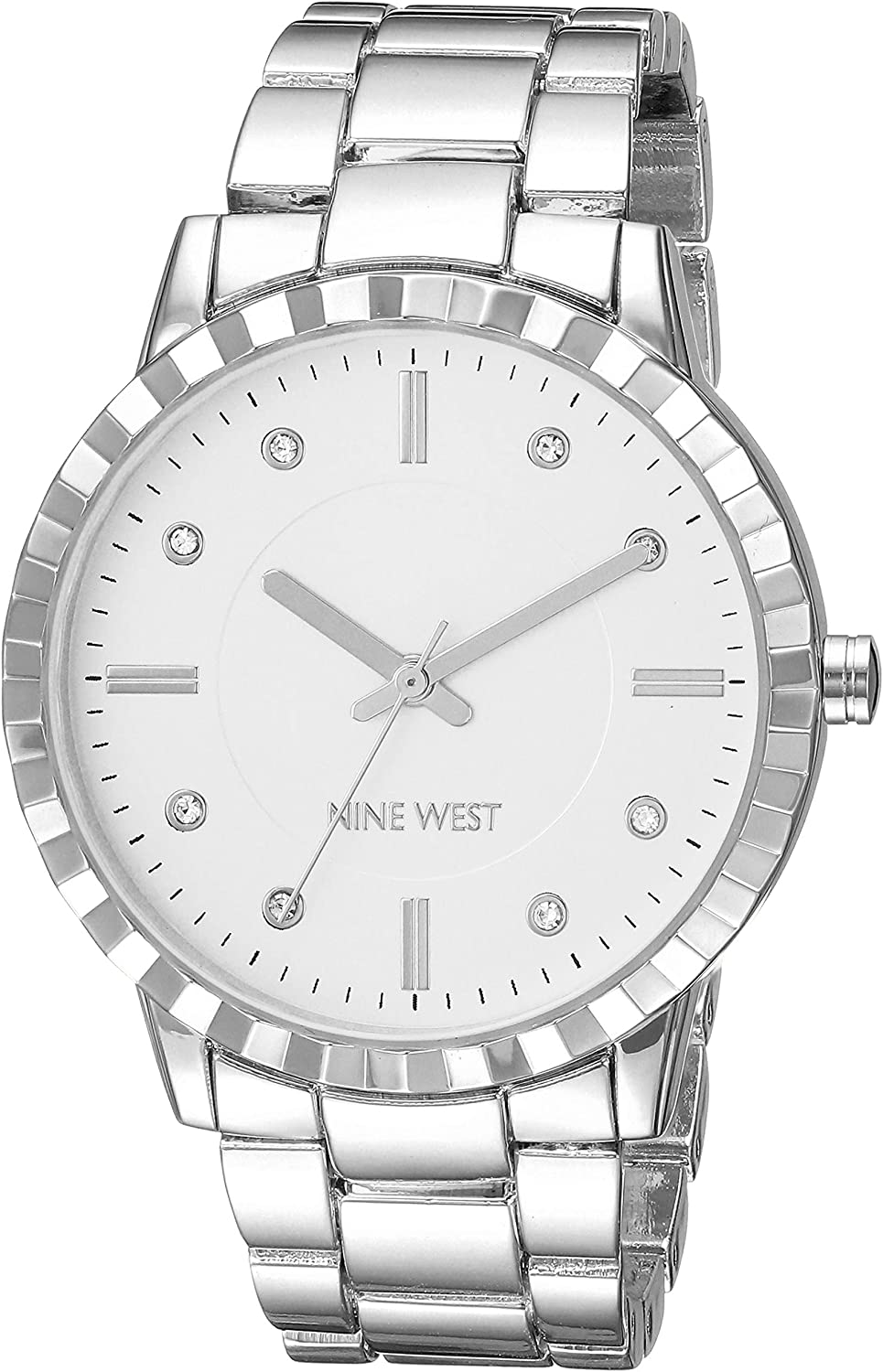 230816063549093_1 Nine West Women's Crystal Accented Bracelet Watch - Image 1